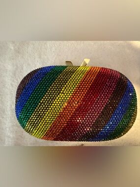 NWT Olga Berg pot of gold rainbow clutch